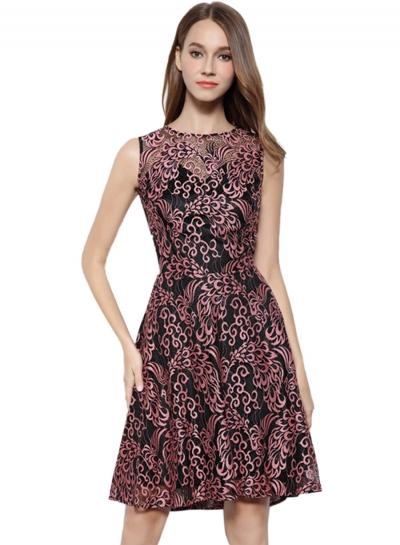 Oasap Women's Floral Lace Crochet A-line Bridesmaid Dress