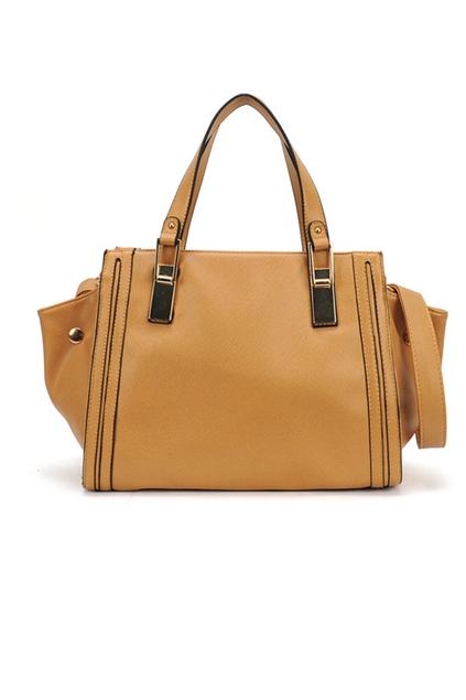 Oasap Pure Color Double Handle Shoulder Bag