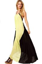 Oasap Color Blocked Maxi Dress