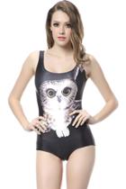 Oasap Stylish Owl Graphic One-piece Swimsuits