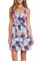 Oasap Wishful Floral Plaid Print Mini Backless Dress