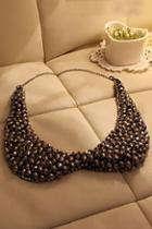 Oasap Faceted Artificial Crystal Peter Pan Collar Shaped Necklace