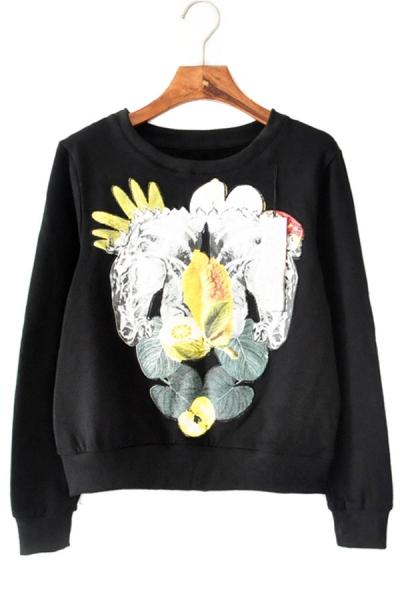 Oasap Abstract Horse Sweatshirt