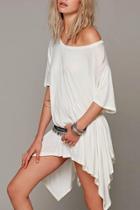Oasap Oversized Batwing Sleeve Asymmetric Stretched Dress