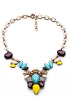 Oasap Special Colorblocked Faux Stone Necklace