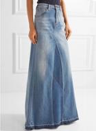 Oasap Fashion High Waist Maxi Denim Skirt