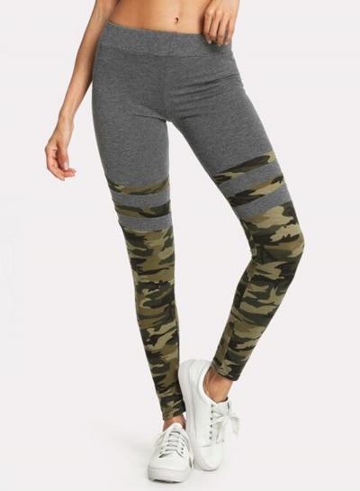 Oasap Fashion Casual Skinny Camouflage Pants Yoga Leggings