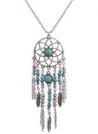 Oasap Bohemian Turquoise Dreamcatcher Pendant Necklace