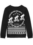 Oasap Woolen Christmas Reindeer Print Thicken Sweatshirt