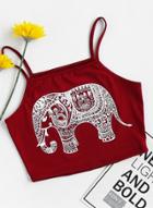 Oasap Fashion Spaghetti Strap Elephant Printed Sleeveless Crop Top