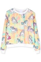 Oasap Chic Unicorn Pattern Sweatshirt