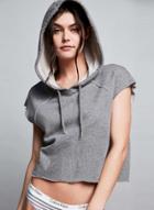 Oasap Fashion Solid Pullover Cropped Hoodie