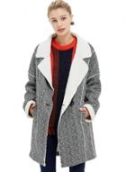 Oasap Women's Fashion Long Sleeve Lambwool Double Breasted Coat