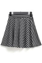 Oasap Classic Striped A-line Skirt