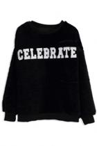Oasap Celebrate Pattern Thermal Sweatshirt