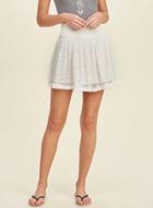 Oasap Sweet Solid Elastic Waist Lace Skirt