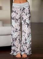 Oasap Loose Fit Drawstring Waist Floral Print Straight Pants