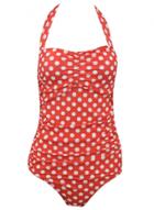 Oasap Women's One Piece Polka Dot Halter Monokini Swimwear