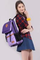 Oasap Color Block Backpack Bag