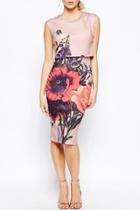 Oasap Fashion Floral Print Sleevelss Midi Dress