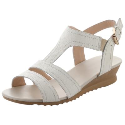 Oasap Casual Buckle Strap Open Toe Solid Sandal