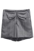 Oasap Pinstripe High-waisted Shorts
