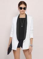 Oasap Long Sleeve Color Block One Button Blazer
