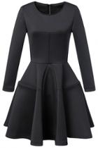 Oasap Classic Zip Back Space Cotton Bud Dress