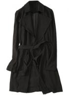 Oasap Women's Solid Open Front Draped Trench Coat With Belt