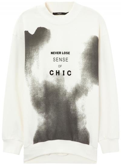 Oasap Women's Letter Graphic Round Neck Knit Sweatshirt