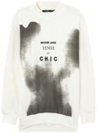 Oasap Women's Letter Graphic Round Neck Knit Sweatshirt