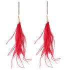 Oasap Feather Decoration Solid Color Party Earrings