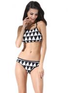 Oasap Women's Color Block Halter Beach Two Piece Bikini