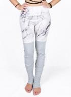 Oasap Color Block Smoke Printed Sports Stirrup Leggings
