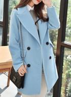 Oasap Fashion Long Sleeve Double Breasted Solid Coat
