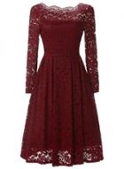 Oasap Long Sleeve Lace Midi Party Dress