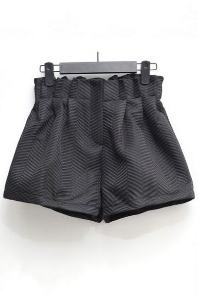 Oasap Jacquard High Waist Shorts