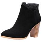 Oasap Stylish Point Toe Chunky Heel Ankle Boot