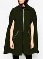 Oasap O Ring Loose Fit Cape Style Coat