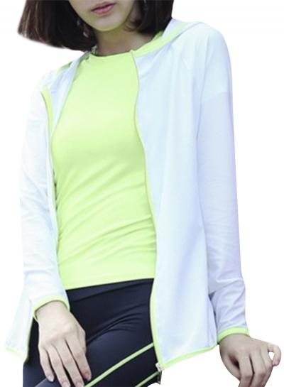 Oasap Women's Full-zip Workout Yoga Running Sports Hooded Jacket Top