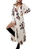Oasap Women's Casual Floral Print Side Split Loose Maxi Dress