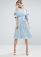 Oasap Round Neck Off Shoulder Slim Dress With Bow