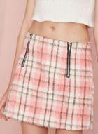 Oasap Fashion Plaid Mini Pencil Skirt