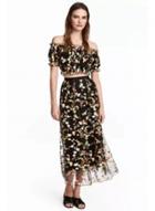 Oasap Cute Floral Embroidery Mesh Skirt