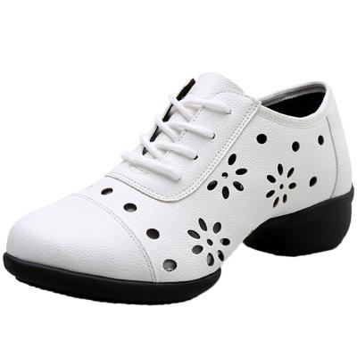 Oasap Round Toe Hollow Out Lace-up Split Sole Dance Shoes