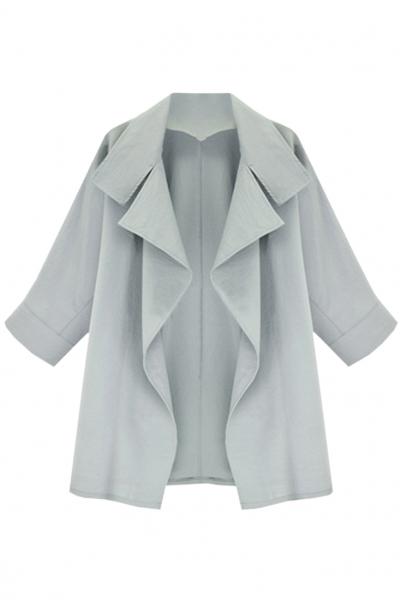 Oasap Stylish Solid Oversized Lapel Coat
