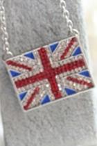 Oasap Rhinestone Embellished Union Jack Necklace