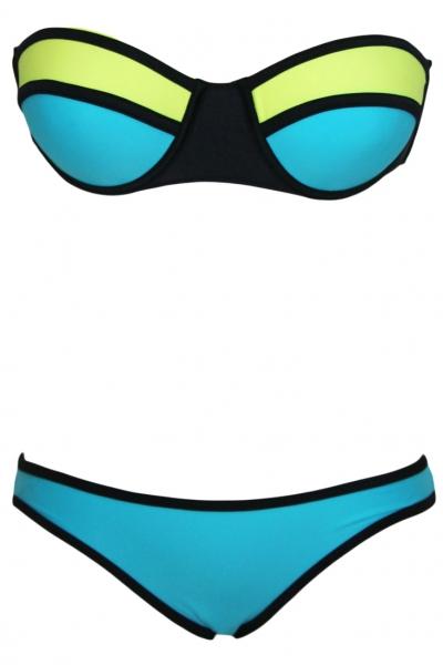 Oasap Sexy Color Block Moulded Bandage Bikini