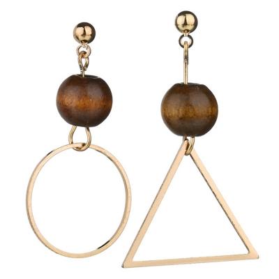 Oasap Geometric Shape Asymmetric Design Earrings