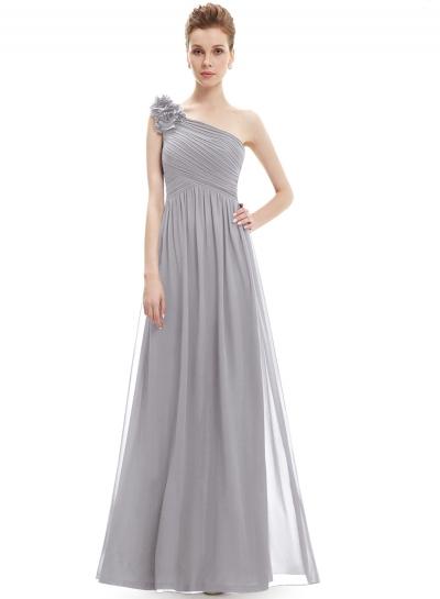 Oasap Women's Elegant Solid One Shoulder Wedding Prom Evening Dresss